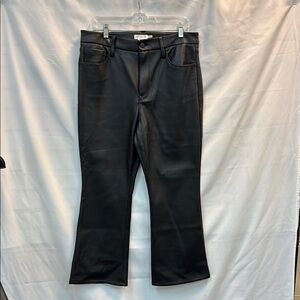 Good American Black  Better Than Leather Crop Mini Boot SZ 14